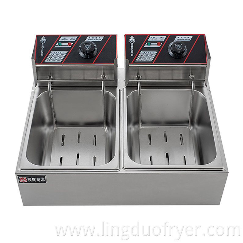 Double Baskets Electric Fryer Front